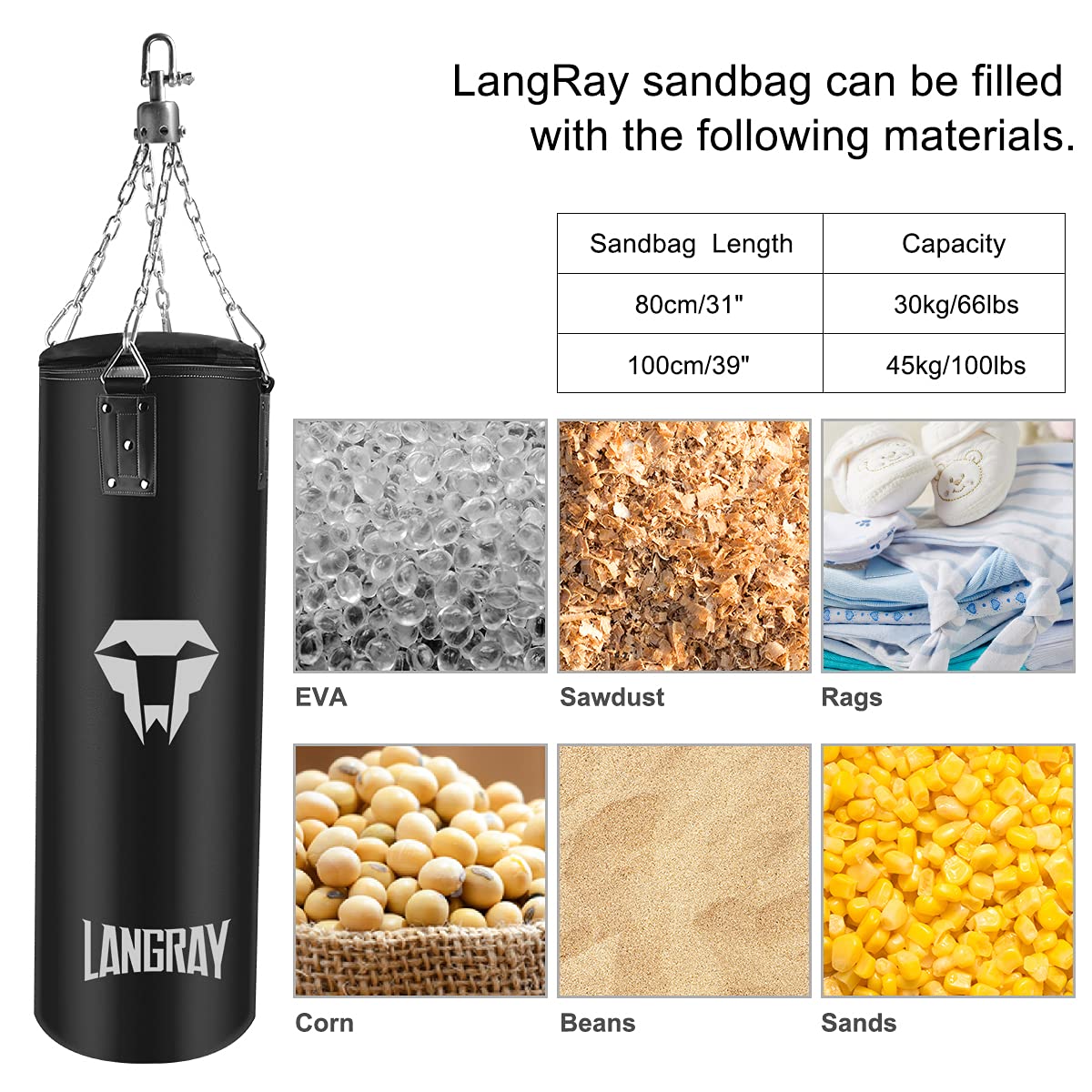 Amazon | パンチバッグ LangRay サンドバッグ ボクシング 多層